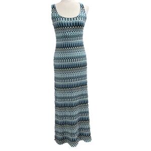 Trina Turk Chevron Zigzag Knit Multicolor Sleeveless Maxi Dress